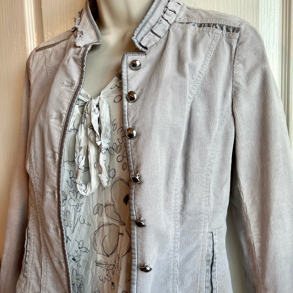 White House Black Market Gray Corduroy Jacket